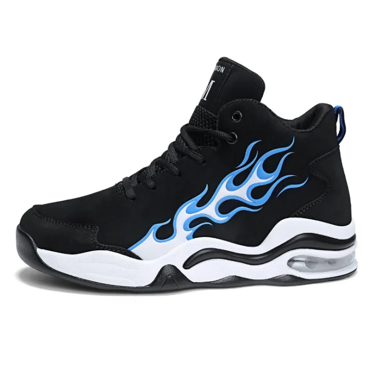 Sneakers Fashion Leather Basketball Shoes Men Comfortable Casual Sports Trainers Non-slip Wear-resistant