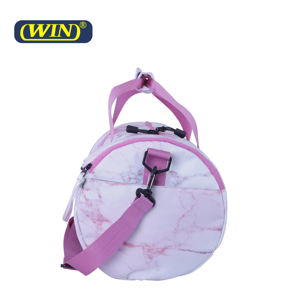 Custom Logo Large Capacity Sport Gym Women Pink Duffle Bag With Shoe Compartment