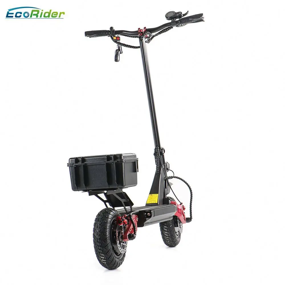 
EcoRider E4-9 off road dual motor electric scooter, 60v 21ah 3600w air suspension shock absorber foldable electric scooters 