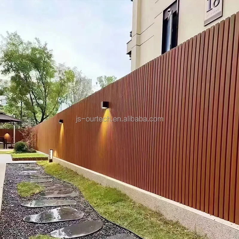 Waterproof Co Extrusion Exterior Wood Composite Hollow Fluted WPC Wall Cladding Boards Facade House Decor Outdoor WPC Wall Panel
