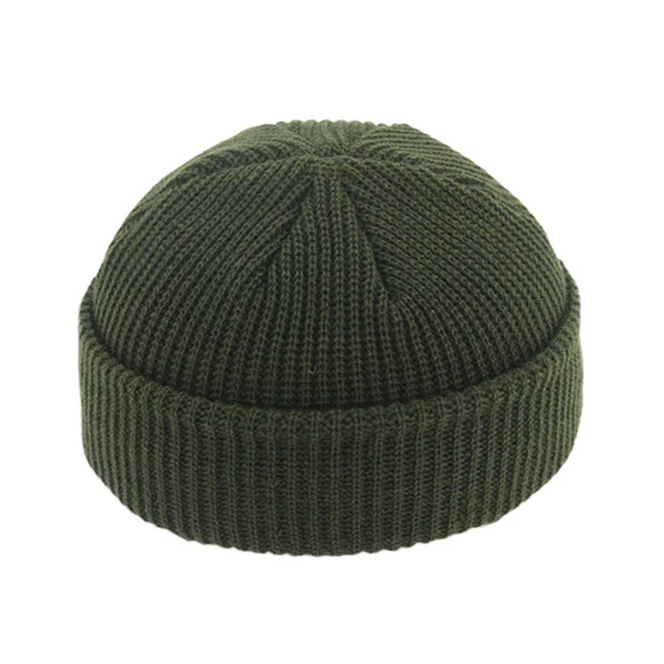 Autumn Winter Retro Melon Hat Unisex Pure Color Landlord Hats Hip Hop Men Dome Warm Short Woolen Skullies hat Wholesale