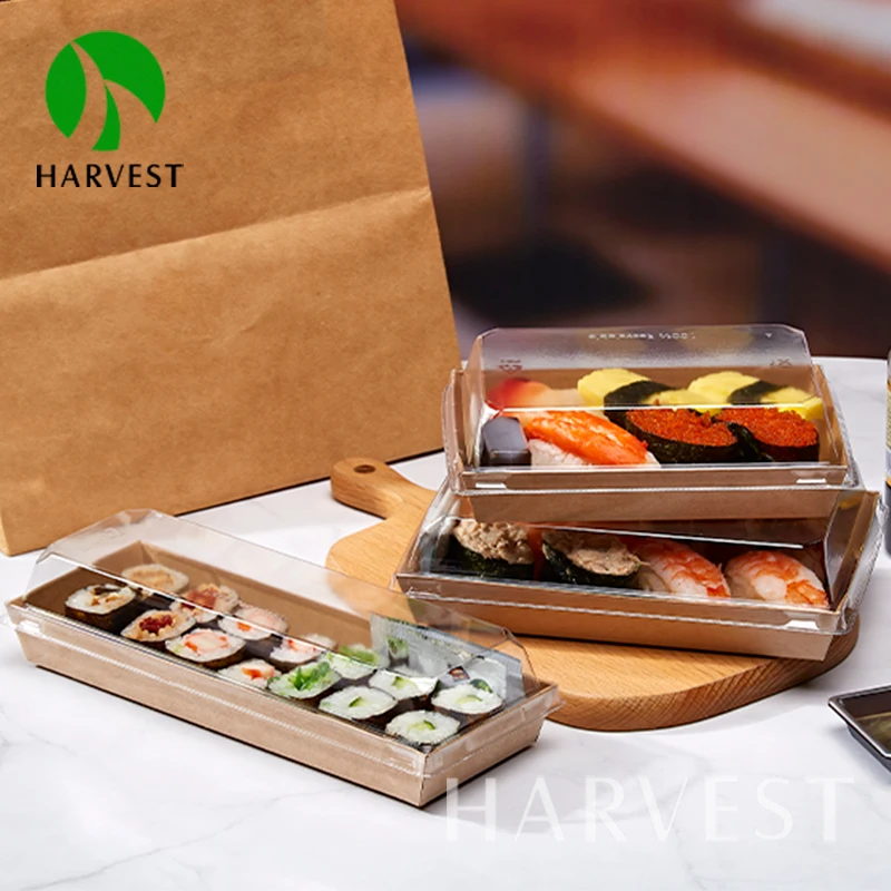 Wholesale Takeaway To Go Disposable Kraft Paper Charcuterie Boxes With Clear Lids