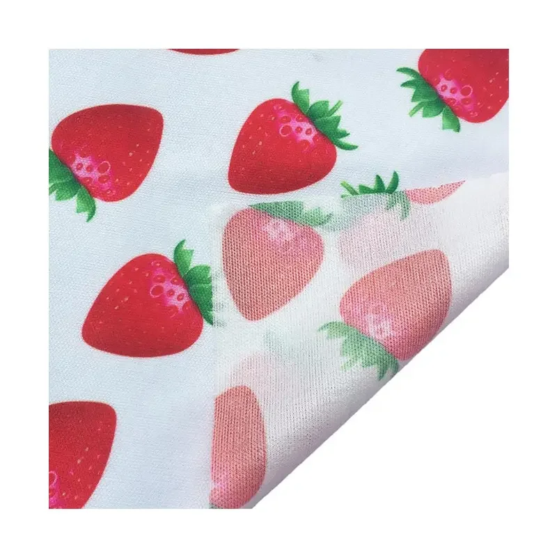 100% полиэстер клубника цифровая печать растянутая ткань для обуви сумки спортивная одежда модные товары