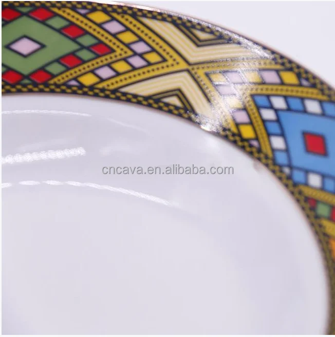 classical design hot selling ethiopian eritrean saba dinner set plate porcelain plate
