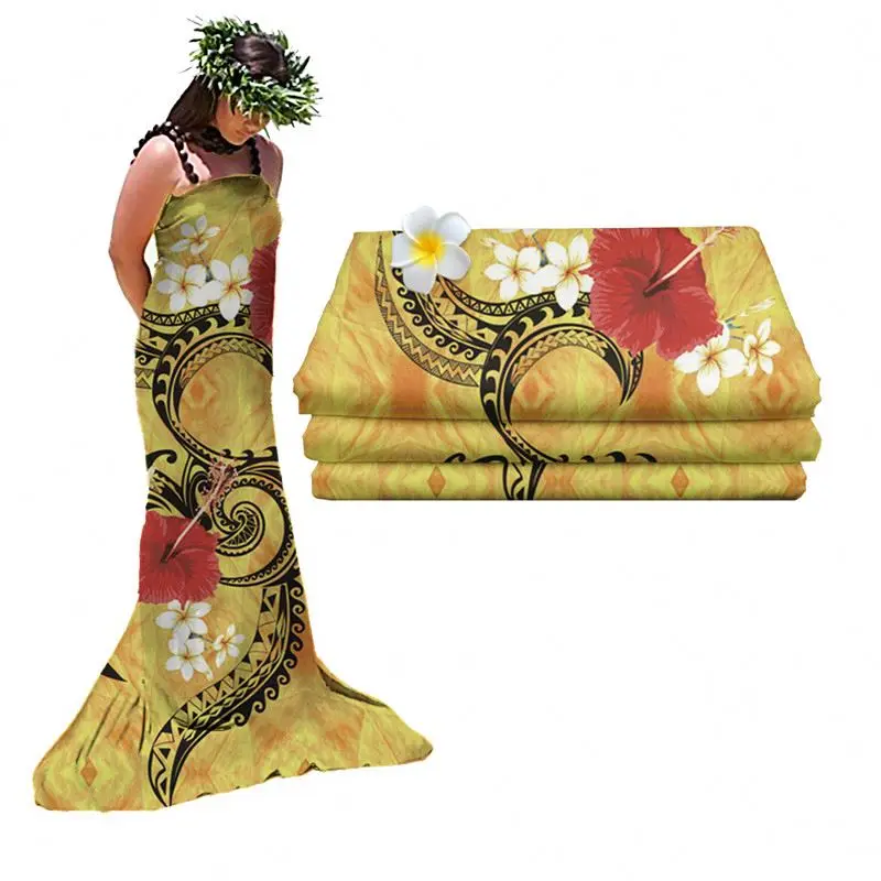 Mornkid   Polynesian Fabric Dresses Use Custom Pattern Digital Printing Thermal Transfer Use 100% Polyester Fabric custom