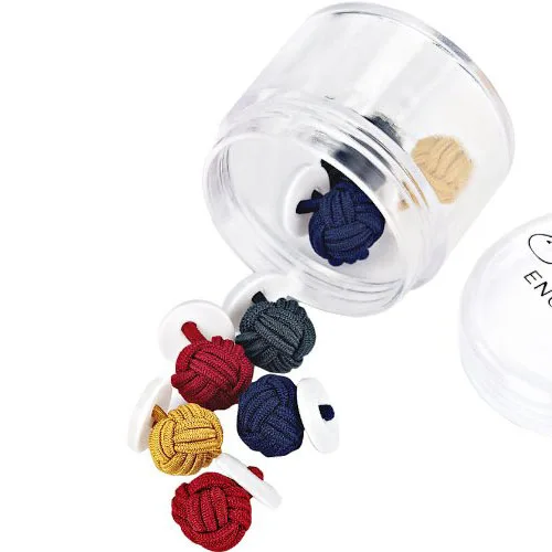 Мужские Запонки с шелковым узлом, темно-синие