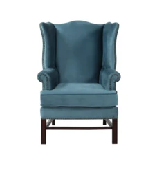 Бархатные стулья, тканевые ножки из массива дерева, кресло с крыльями, роскошное современное кресло с мягкой обивкой, синее кресло для гостиной Kd