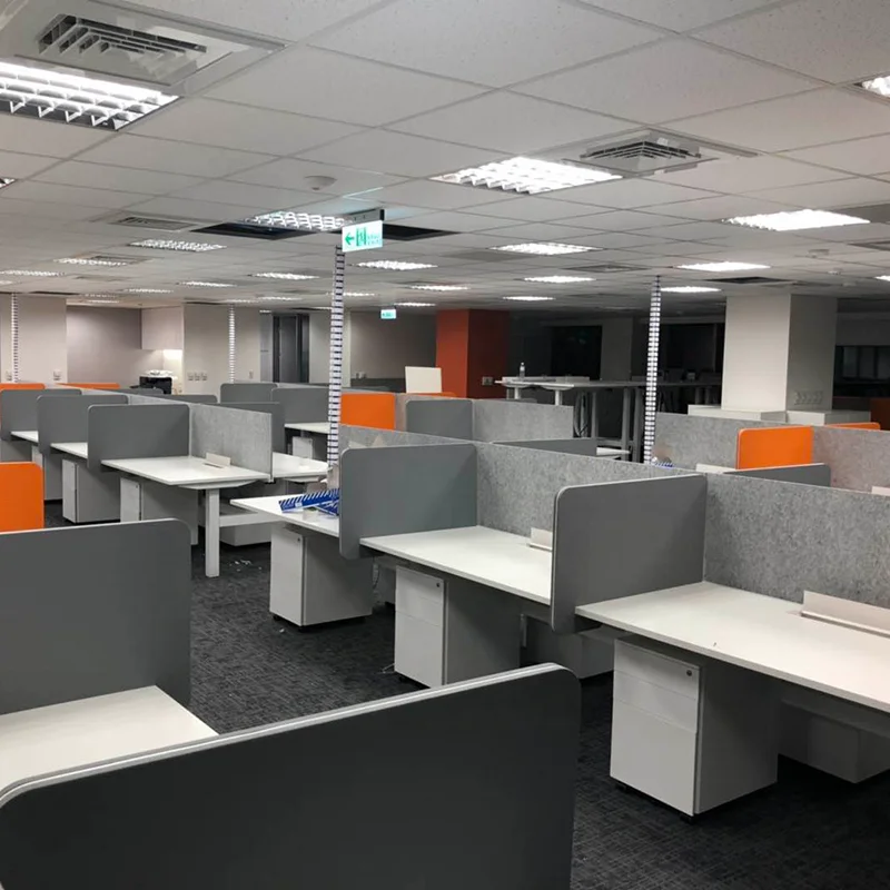 Modular Cubicle Workstation Office Standing Desk 120 degree For 2 4 6 8 persons workstation office Desk Onestop Solution