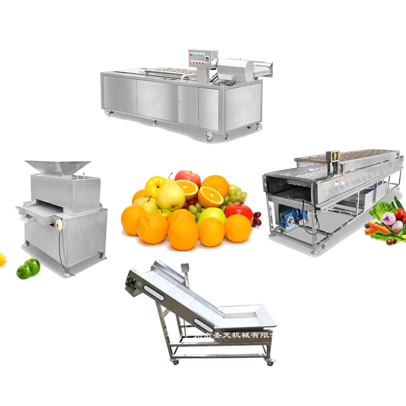 Automatic Fruit Juice Production Line Passion Fruit Lemon Orange Juice Production Line Fruit Washing Line
