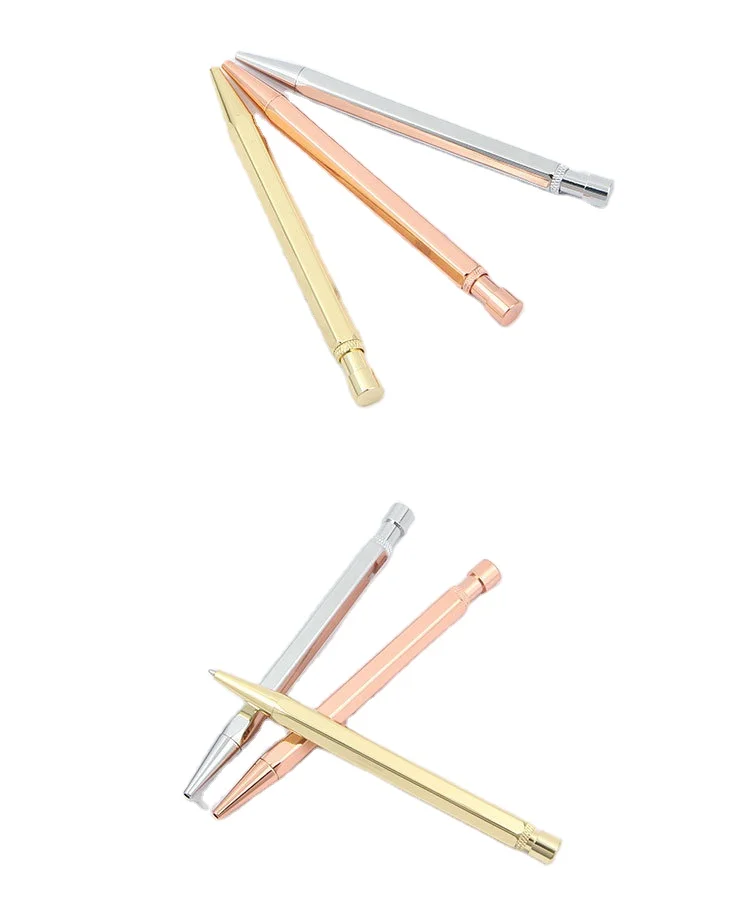 new design promotional bullet shape Metal Retractable pen rose gold ball point pens with custom laser logo