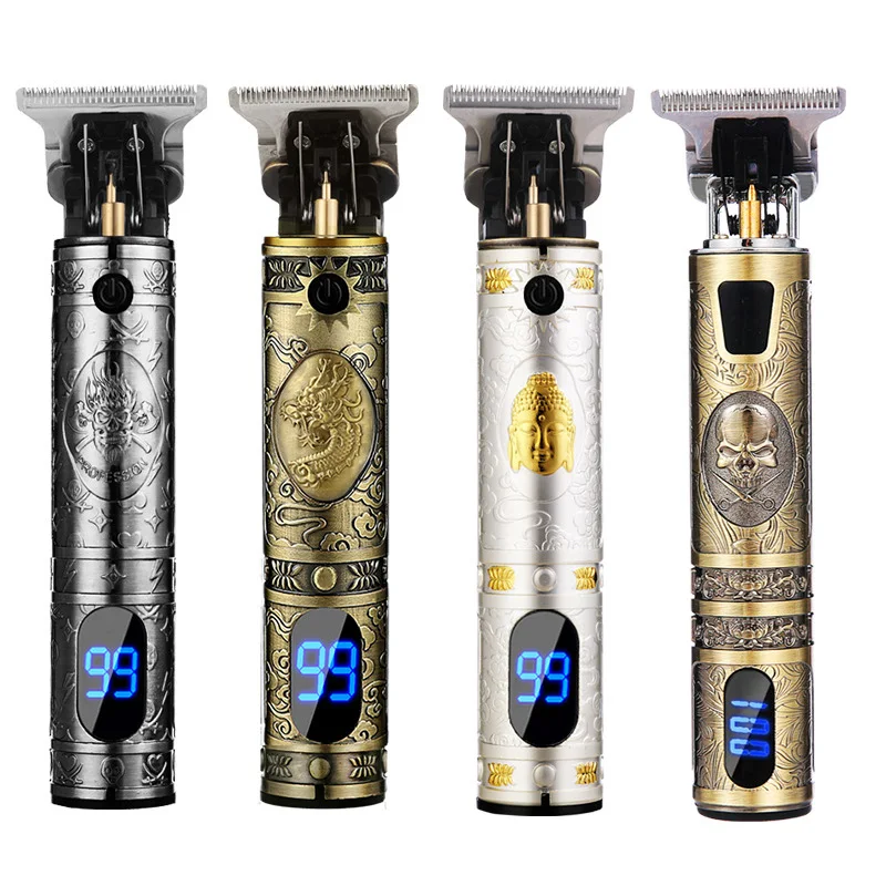 Hot Selling Professional Rechargeable T9 Men Barber Hair Clipper With Led Diapaly Hair Cutting Machine Electric Hair Trimmer