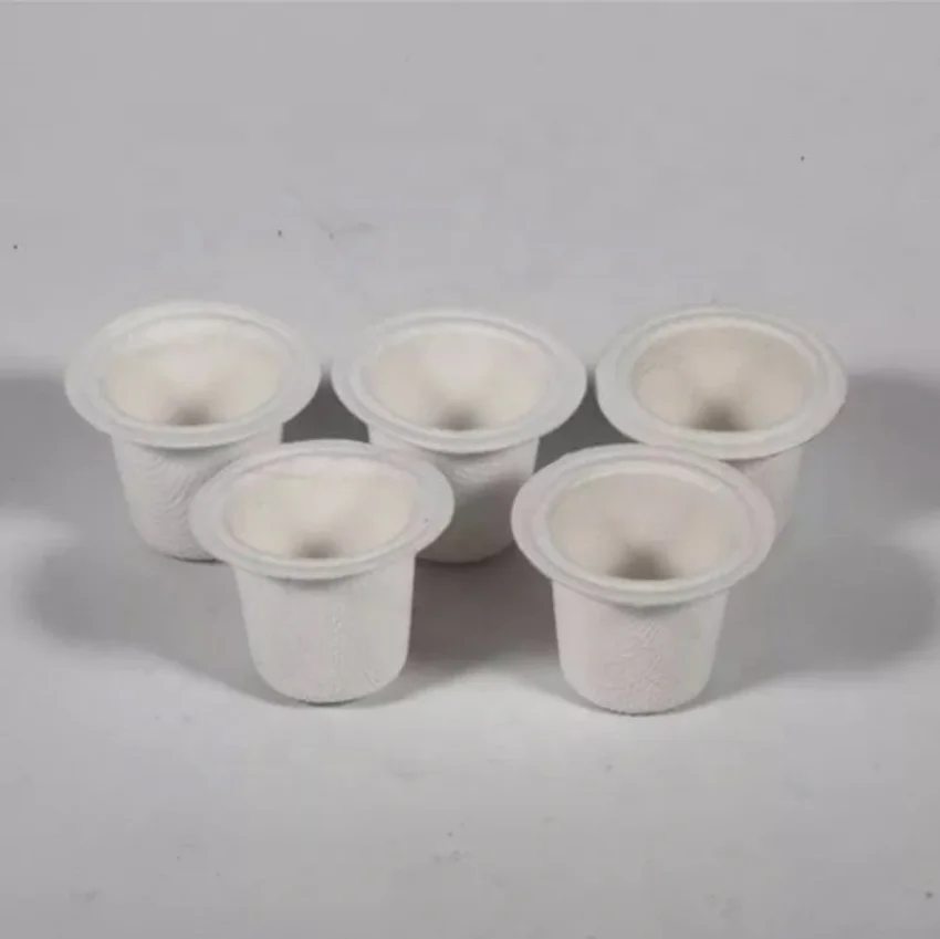 Hot Sale Customization Biodegradable Disposable Sugarcane Bagasse Empty Capsules Cup Coffee