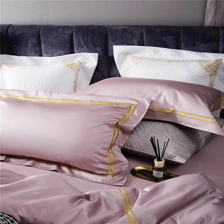 400TC 100% Egyptian cotton classic embroidery bedsheet bed linen