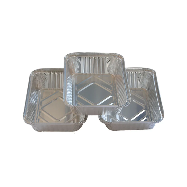 
Hot Sale food packaging Disposable Rectangular Aluminum Foil Container Cook Home Packing Products 