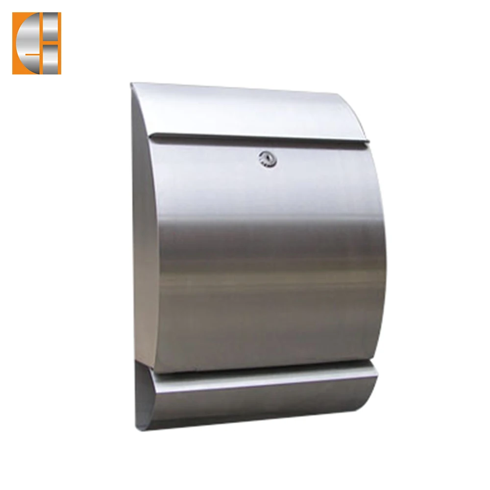 Wall Mounted Architectural Steel Locking Mailbox With Newspaper Holder