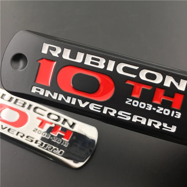 10th Anniversary Jeeps Accessories body decorative stickers 3D metal Car badge for Willys Wrangler Rubicon Renegade Patriot