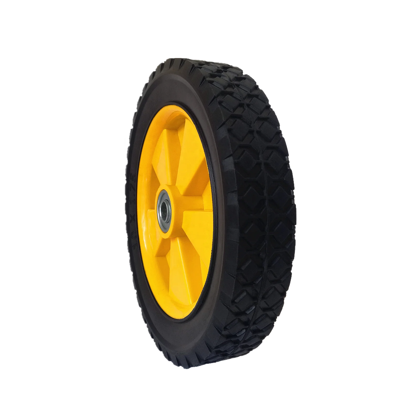 Solid 10inch rubber tyre for lawn mower furnace trolly wheel