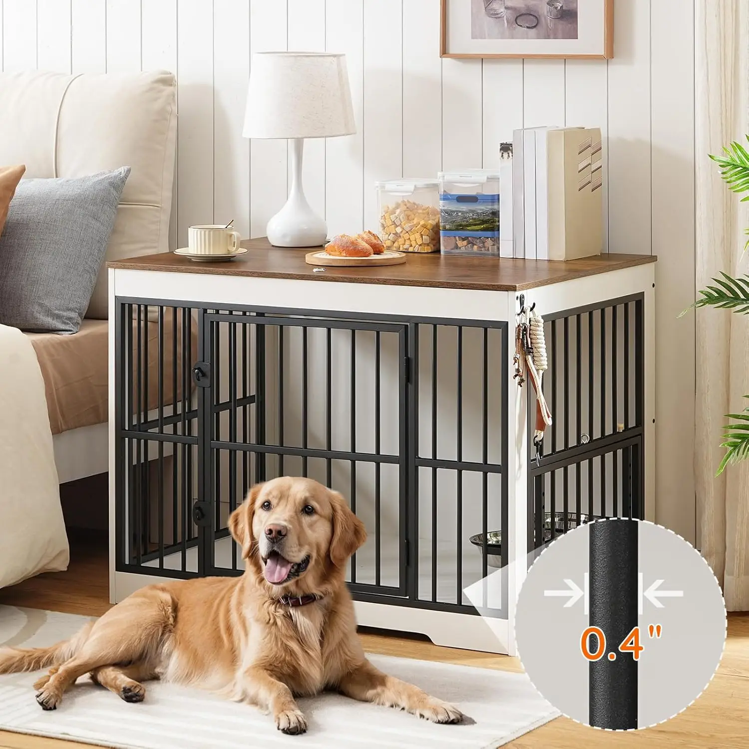 Dog House Outdoor Waterproof Large Kennel Solid Wood Kennel Rainproof Outdoor Dog House Summer Pet Wood Grain Living Windproof