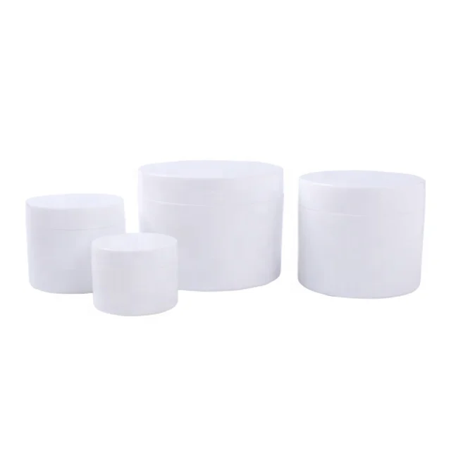 
In stock 100g 150g 200g 250g white PP cosmetic double wall cream jar 