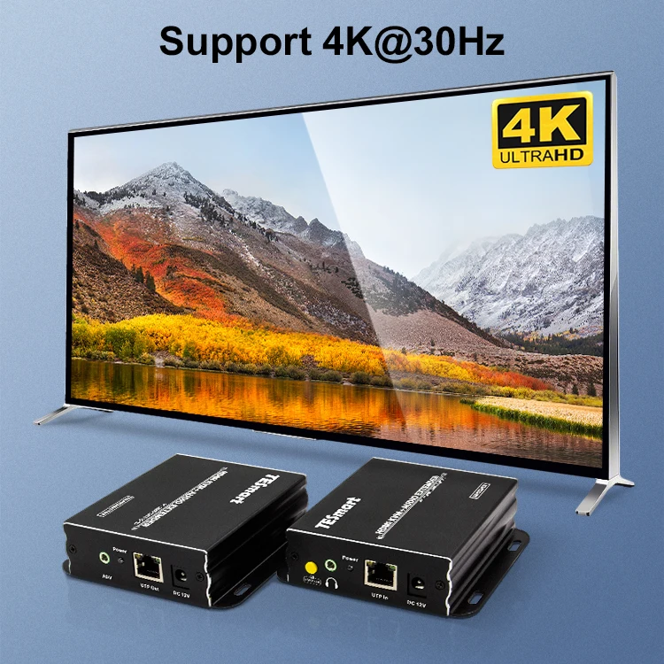 TESmart KVM over IP 100M 3D 1080P Video Transmitter and Receiver 4K30hz HDMI  KVM Extender