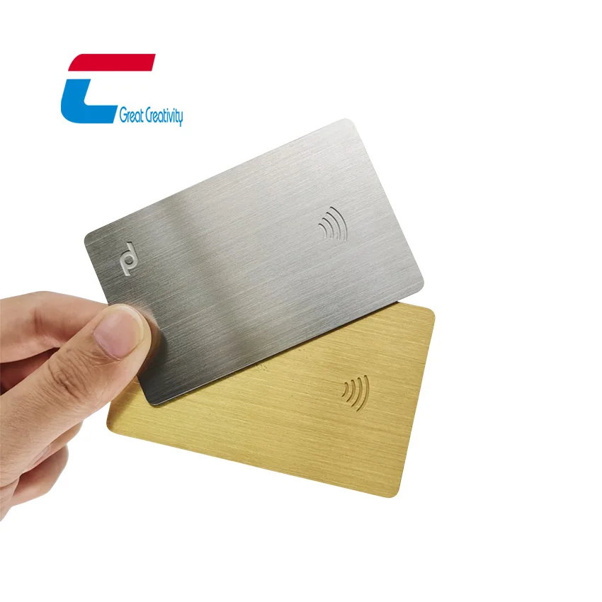 Personalized custom luxury stainless steel card hidden chip business card metal hybrid nfc card