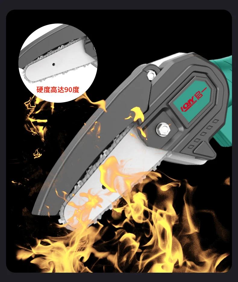 21V mini electric chainsaw rechargeable 4-Inch Lithium Battery Portable electric saw household one-handed christmas tree