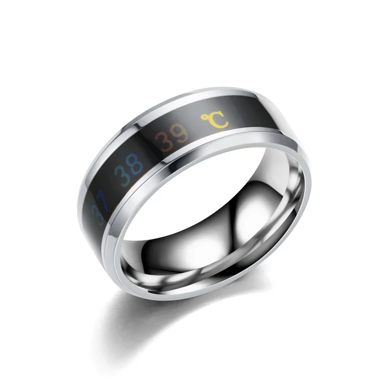 Wholesale Stainless Steel Temperature Ring Body Temperature Intelligent Thermochromic Couple Ring Jewelry