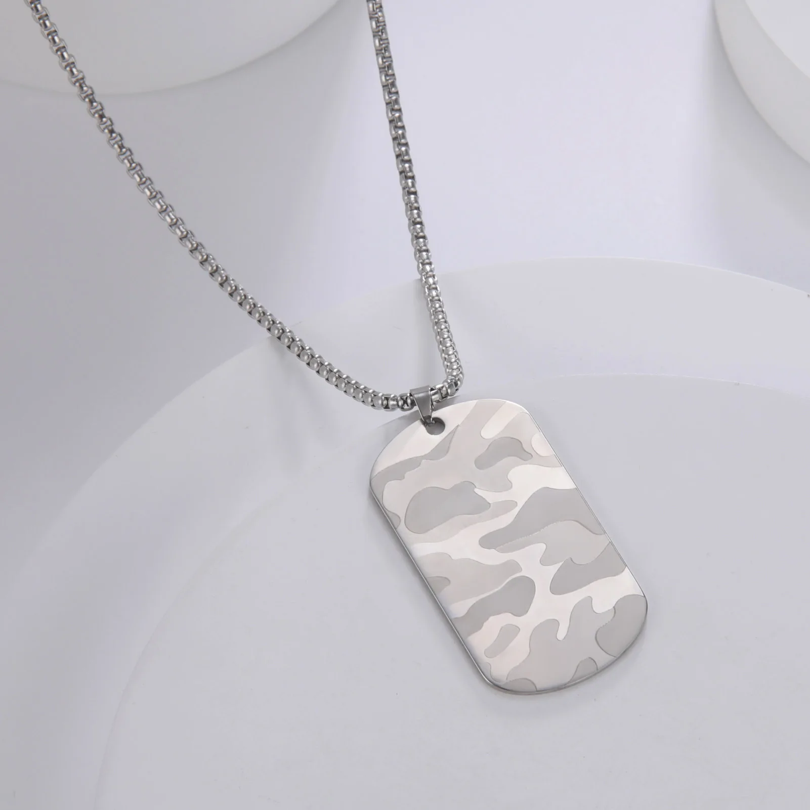 Personalized Stainless Steel Dog Tags Pendant Camouflage Pendant Men Necklace