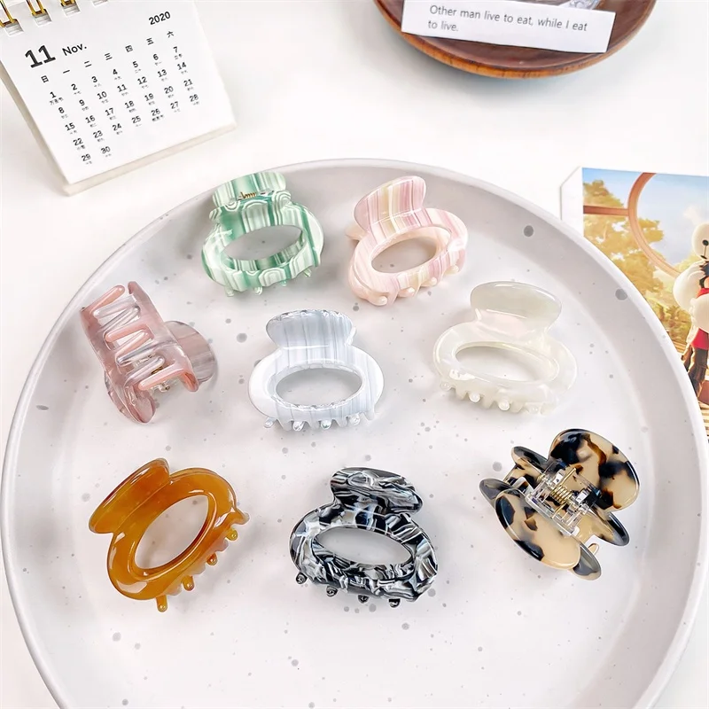 Sweet 2024 Mini Acetate Claw Clip for Women Girls Hair Claw Korean Style Chic Crab Hair Clip Hairpins Women Hair Accessories