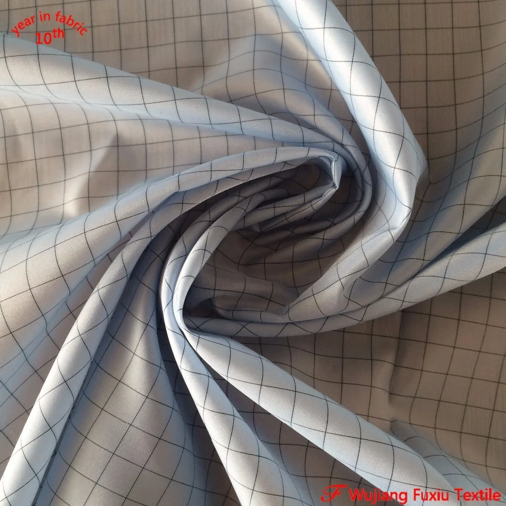 10mm check stripe conductive yarn anti-static conductive ESD fabric work clothes