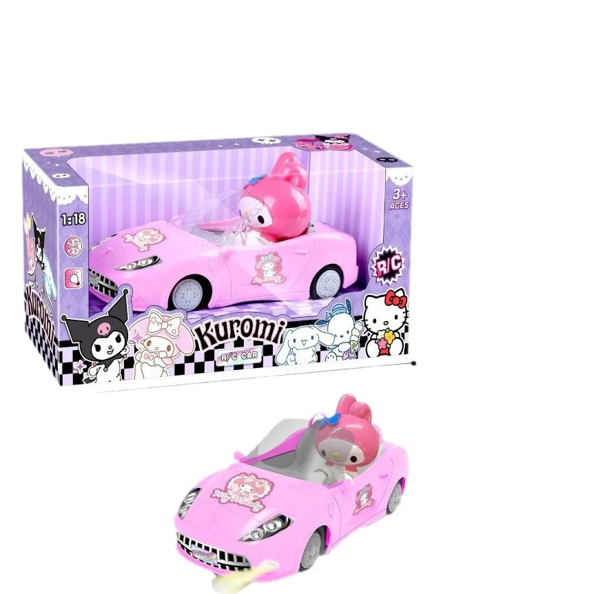 New Arrive Hot Selling Cartoon Kuromi Toy Car With Light Kawaii Mini Melody 1:18 Remote-controlled Toy Car For Kids