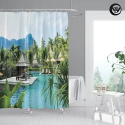 Скандинавская винтажная занавеска с принтом парусника для ванной комнаты в отеле Экологически чистая морская ткань Детская душа отеле/