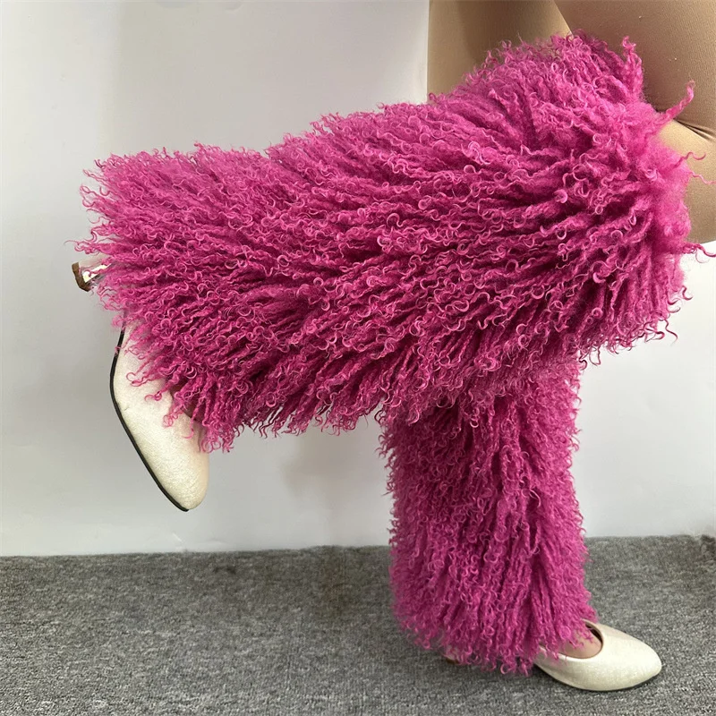 IDOIT Winter Women Fur Stockings Ladies Warm Faux Fur Ankle Socks Stockings Female Knee High Long Plush Cotton Fluffy Fur Socks