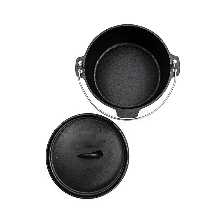 China manufacturer Kitchen ware Non stick  Hot Sale pre-seasoned cast iron pot dutch oven casserole for outdoor cook