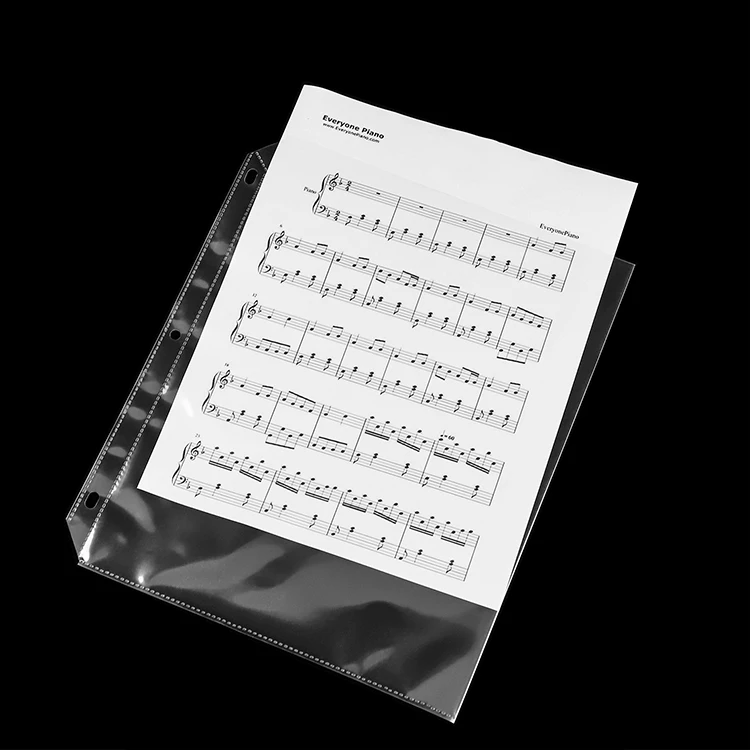 PP plastic 3-hole Removable Sleeves Loose leaf bag 3 hole protector sheet for Collector