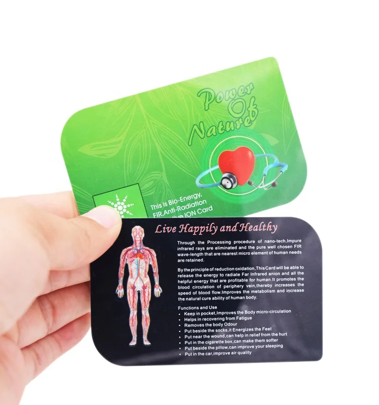 Health care bio scalar negative ion around 2500cc energy cards eco-friendly nano quantum science technology FIR card
