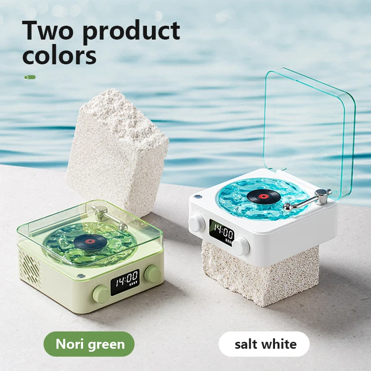 Retro Digital HiFi Speaker Alarm Clock Blue tooth CD Player Portable Color Light Desktop Alarm Clock Speaker Household