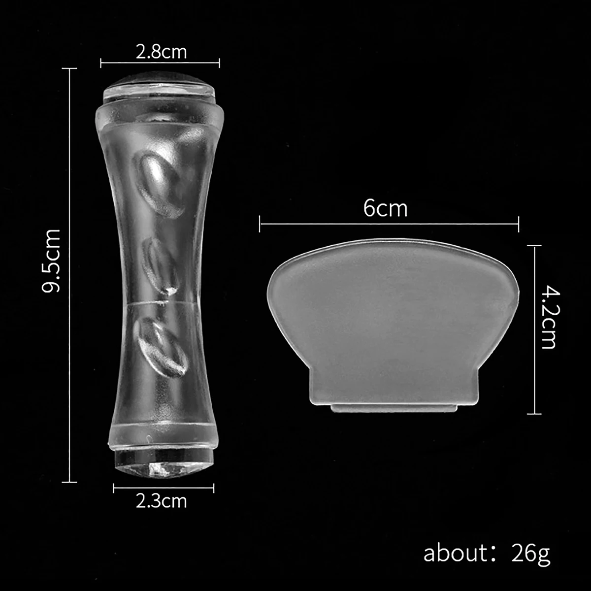 Dropshipping Service Portable Diy Creative Double-Head Jelly Nail Seal Tool Round Clear Plate French Silicone Art Nail Stamper