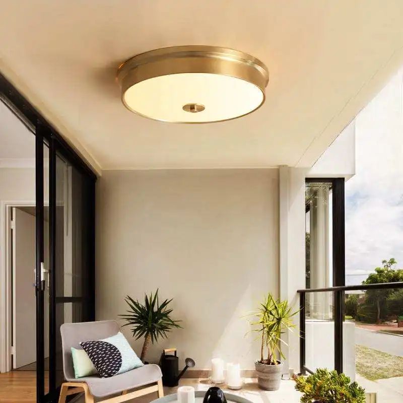 Glass Ceiling Lights Decoration Copper Glass Ceiling Lamp Living Room Restaurant Light Room Ceiling Light