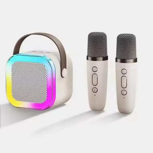2024 Fashion Mini Amplifier Speaker Subwoofer Karaoke Home Theater Wireless Portable Speaker with Microphone Portable Handheld