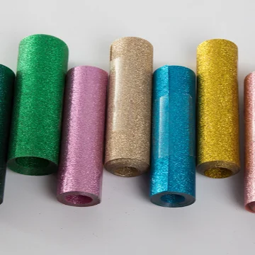 Transparent PET Glitter Film with adhesive and paper release liner gold silver glitter film