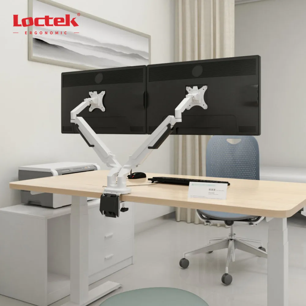 Daul Monitor Space-Saving Aluminum Gas Spring Monitor Arm Loctek DLB851D2