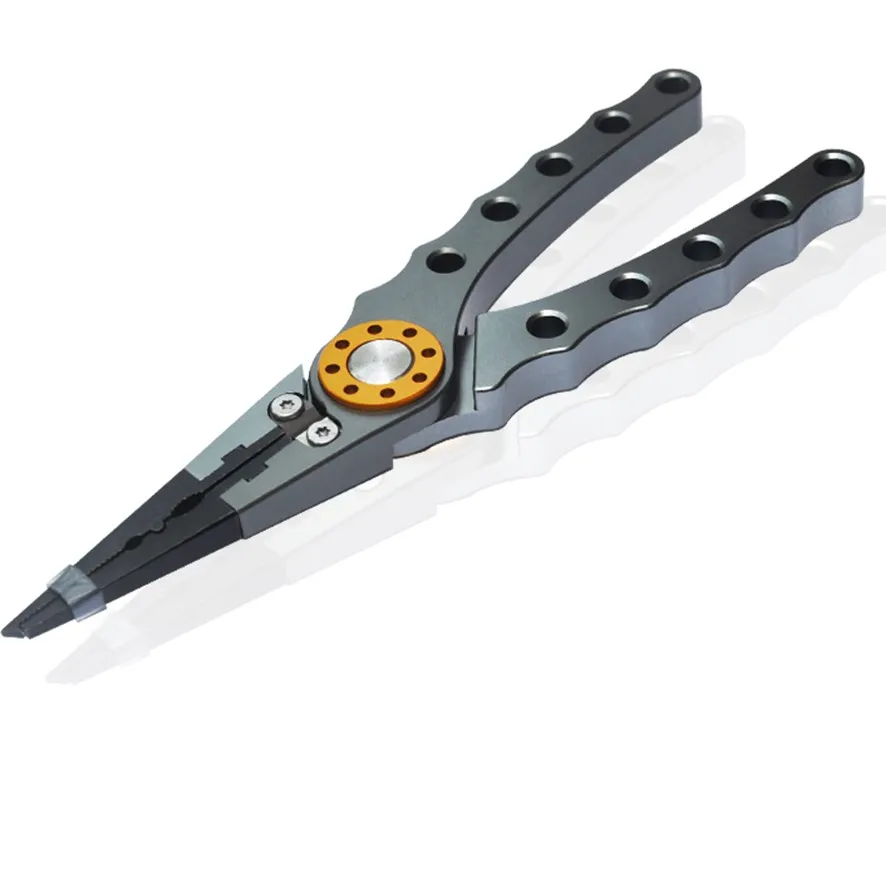 Fish line cutting Lure split ring plier hook remover Aluminum Long nose Fishing pliers7.8 Inch