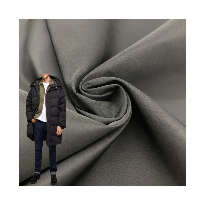 Polyester 50D soft feeling cotton like imitation memory fabric for Memory Jacket Winter down Jacket Waterproof Fabric