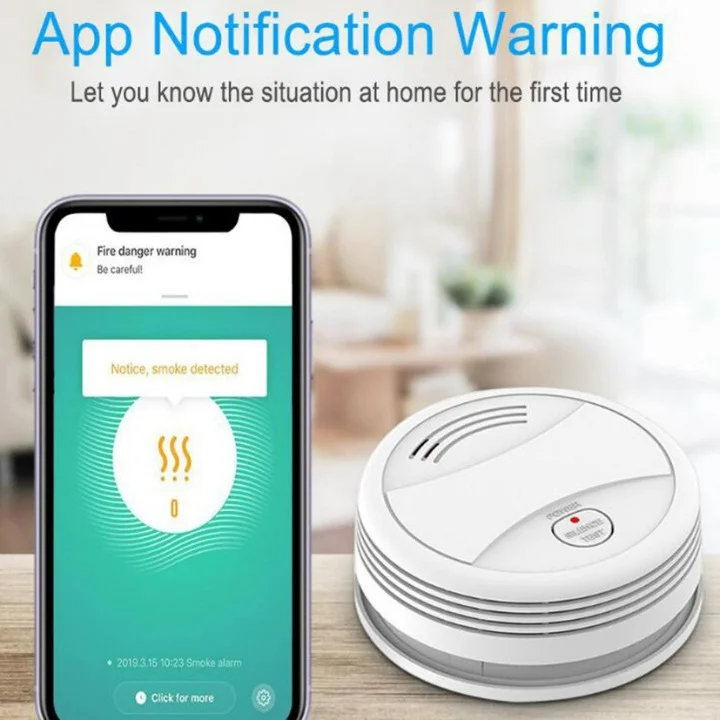 Горячая Распродажа Wi-Fi дымовая сигнализация беспроводной датчик дыма умный детектор потолочный огонь
