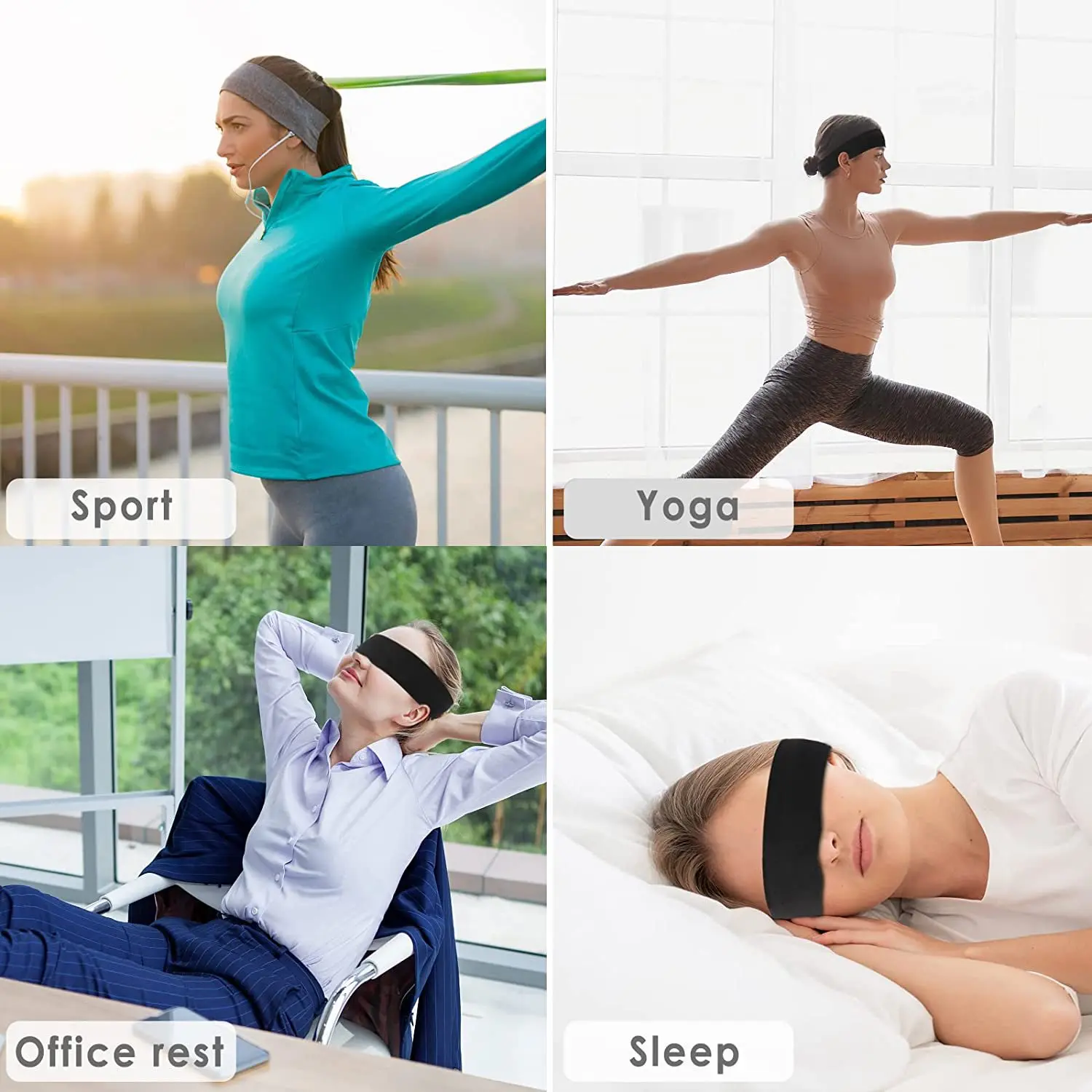 Cotton Elastic Yoga Headband for Teens Women Girls Soft and Stretchy Sports Fashion Accessory for Hair H16