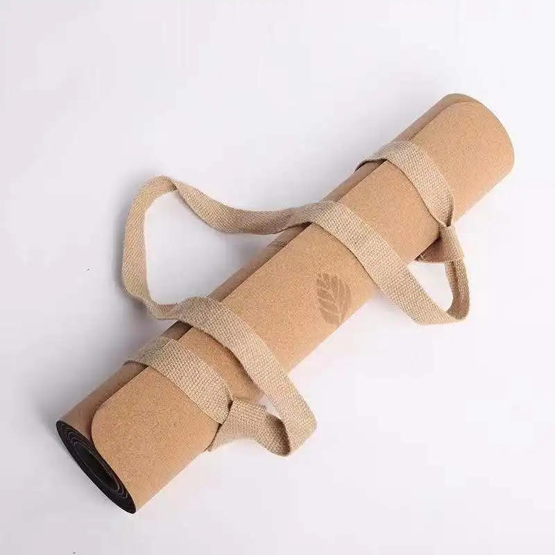 Pure Natural Cork Rubber Yoga Mat Roll Manufacturing with Custom Logo