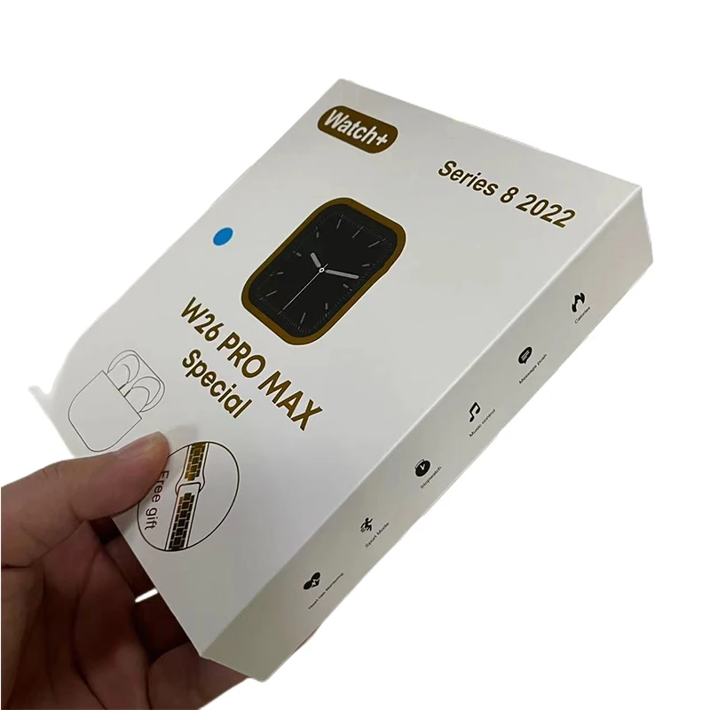 HIFI Step Counter Heart Calculator Earphones Watch with Earbuds Smart Watch with Earbuds Wireless Smartwatch W26 Pro Max Special