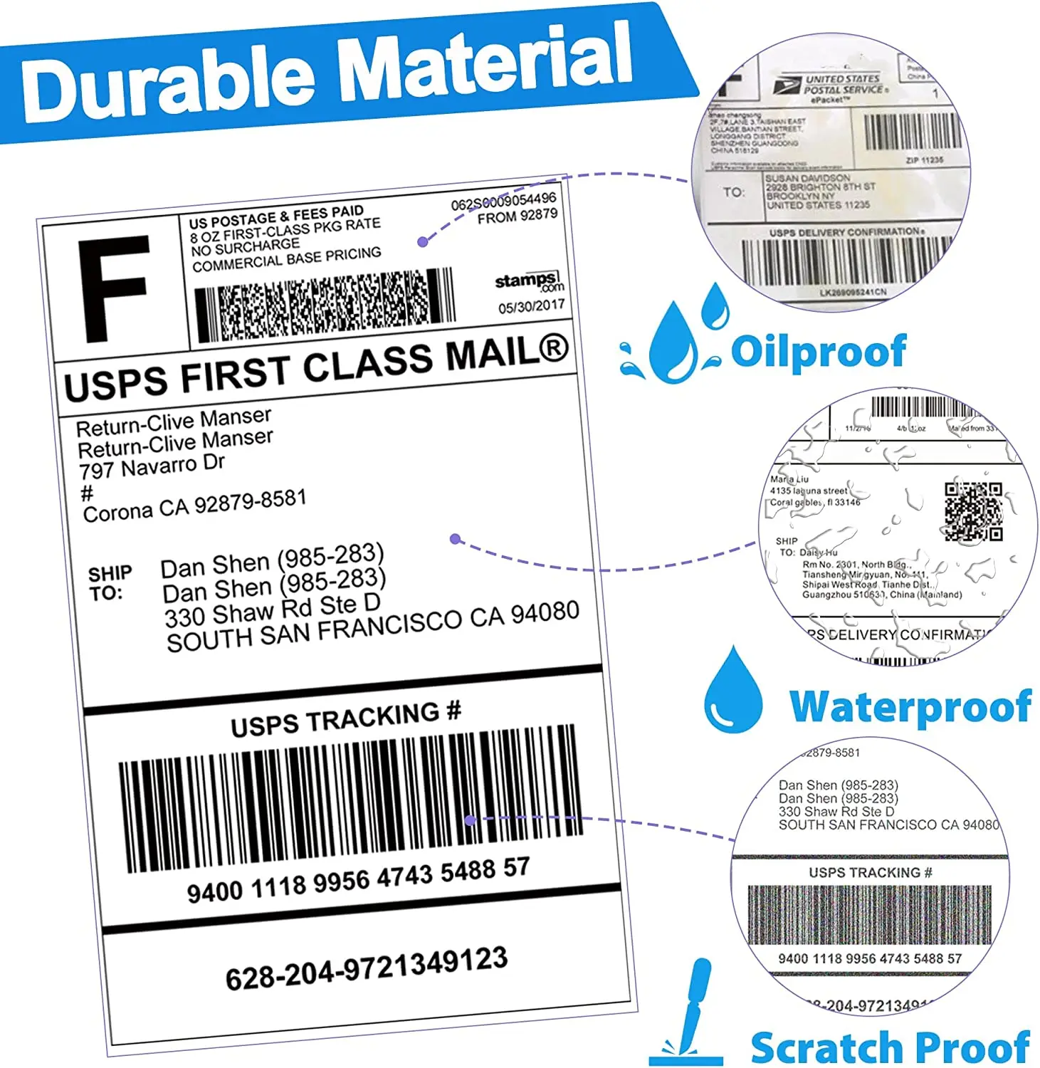 A4 direct thermal label 4x6 thermal paper sticker fold 500,Commercial Grade Thermal Shipping Labels