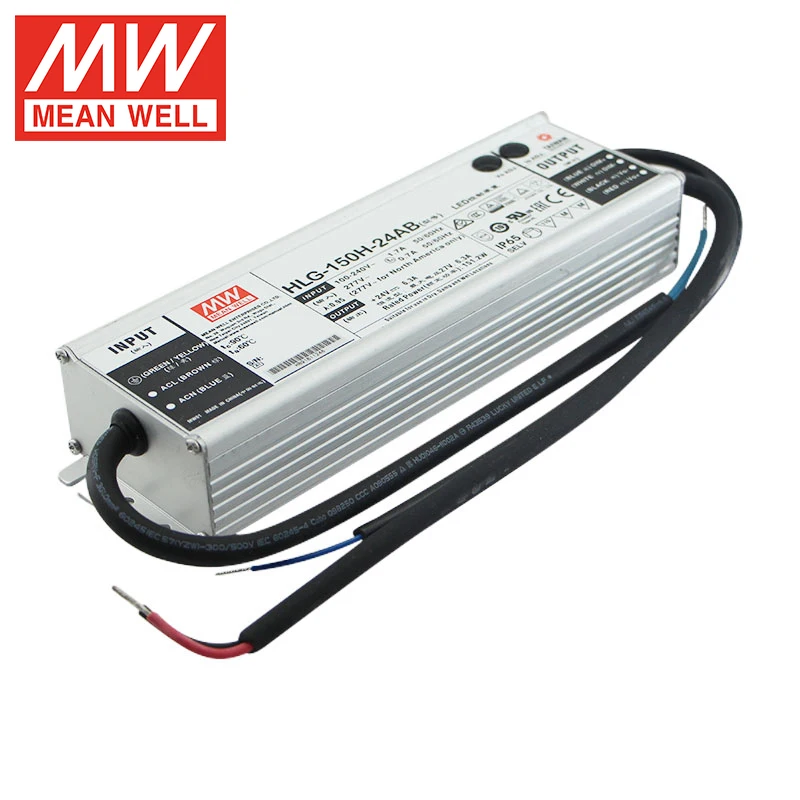 Meanwell HLG-150H-24AB 150W 24V 42V 36V 6.3A Dimming Adjustable IP65 led driver power supply